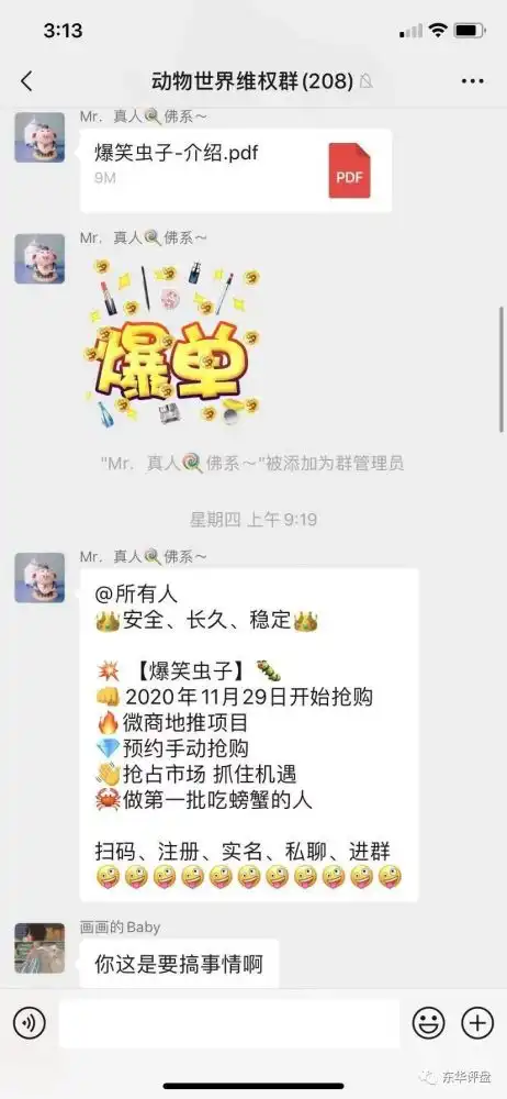 爆笑虫子抢单互助资金盘为动物世界团队长所开,马上崩盘
