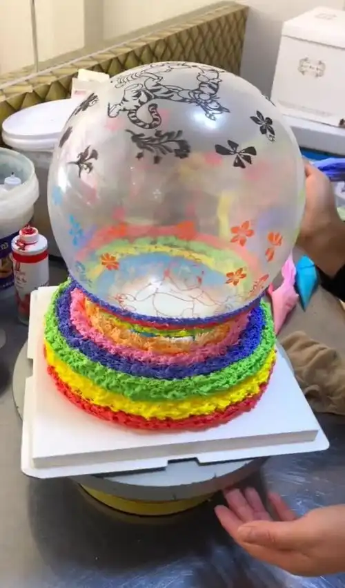 气球奶油生日蛋糕,恶搞一下
