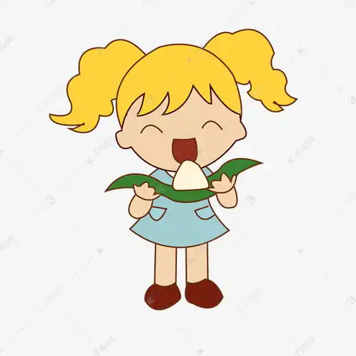 端午节小女孩开心的吃着粽子卡通png素材图片免费下载千库网
