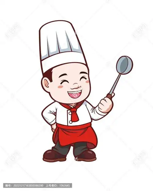 卡通可爱胖厨师形象矢量图
