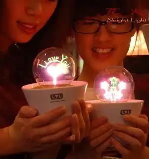创意礼品小夜灯烟花灯lyl正品玫瑰灯小夜灯插电花火夜灯
