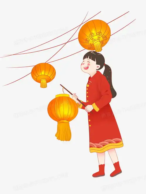 手绘元宵主题之拿着灯笼过节的女孩png图片素材免费下载psd格式30004000像素熊猫办公
