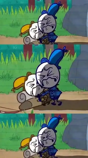 搞笑铅笔人野兽一点都不可怕,铅笔人和他做好朋友
