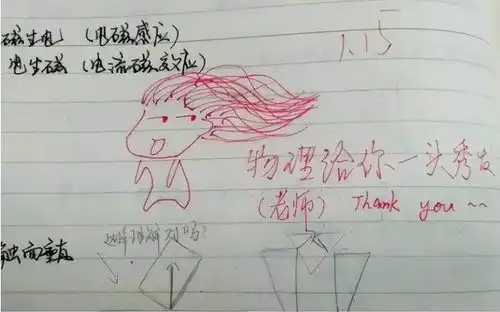 95后女教师画图式批卷试卷走红,有趣又可爱,家长好能整活
