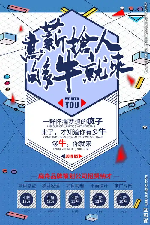 招聘海报招贤纳士图片
