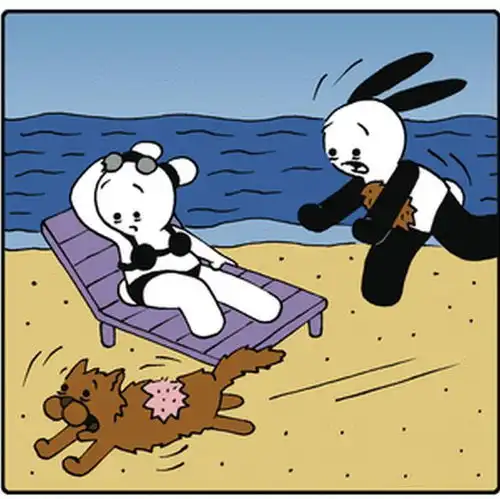 爆笑漫画兔子自以为帅气的胸毛,结果是流浪猫同款
