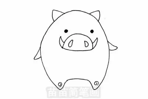 野猪简笔画图片大全教程
