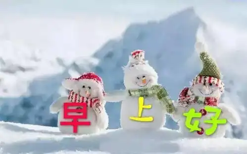 大雪早安祝福语动态表情图片带字天冷注意保暖关心人的早安问候短信
