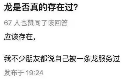今天的搞笑趣图龙是否真实存在过
