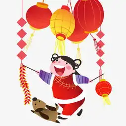 新年手拿鞭炮的小女孩插画图片素材其他格式下载动漫人物大全
