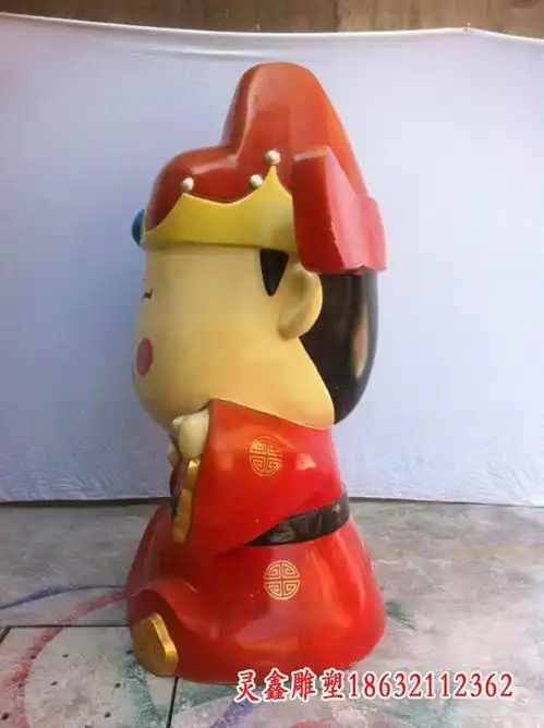 商场玻璃钢财神爷雕塑陇南财神树脂雕塑加工厂灵鑫雕塑
