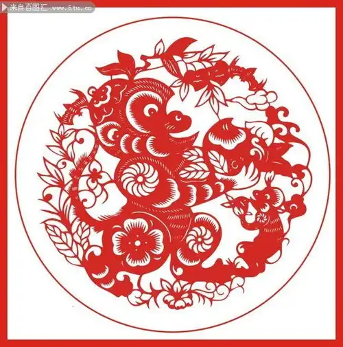 猴年剪纸图片剪纸猴图案
