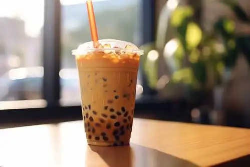 浓郁的珍珠奶茶饮品摄影图片广告素材下载至来源处
