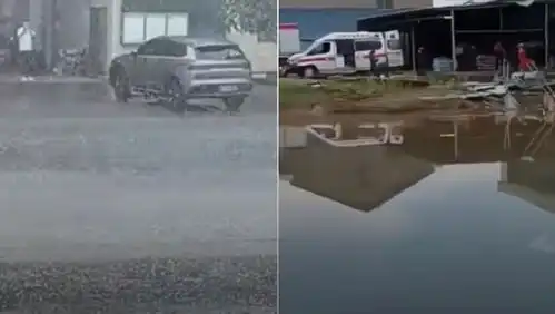 湖南益阳遭遇冰雹大风天气有房屋围墙倒塌,镇政府一名老人被压身亡
